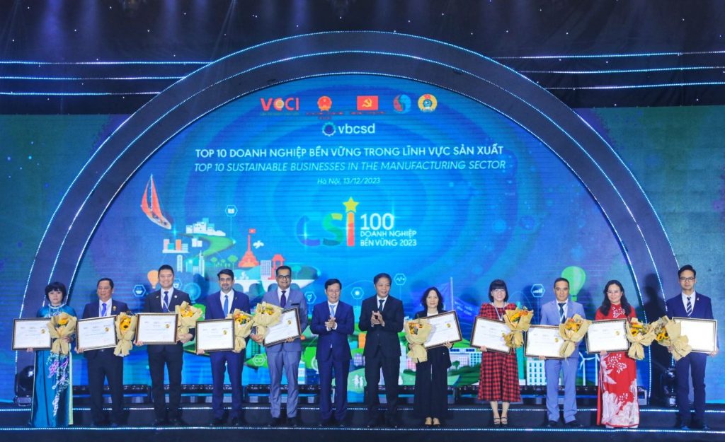 VRG có 18 công ty nằm trong Top 100 Doanh nghiệp bền vững năm 2023